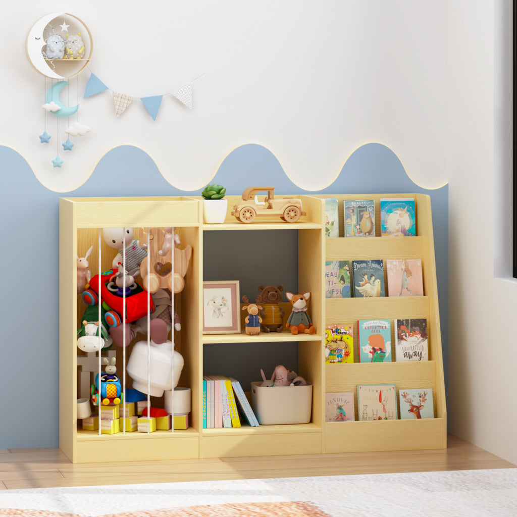 3-en-1 Bibliothèque pour enfants et rangement de jouets