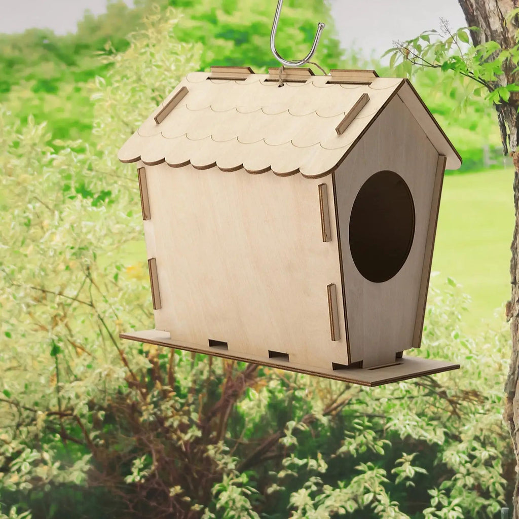 Bricolage Maison d'oiseaux Barrage-cadeau Outdoor Non fini Oiseaux Nest Boite de nid en bois