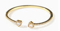 De belles paires de cercles de forme de cœur avec bracelets diamant