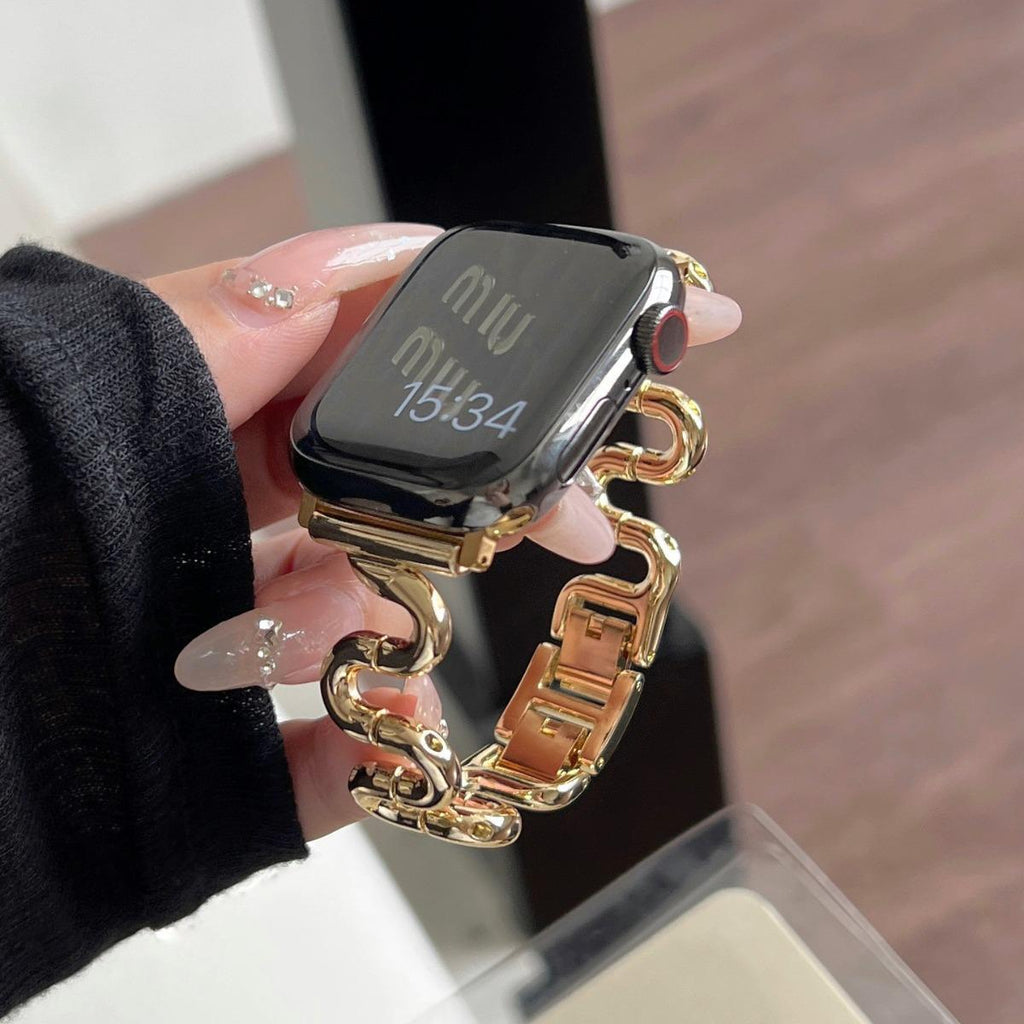 Bande de montres intelligentes Bent Metal Bracelet en forme de S