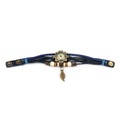 Beau style bohème rétro en cuir fait main Leaf Femmes Montres Bleu