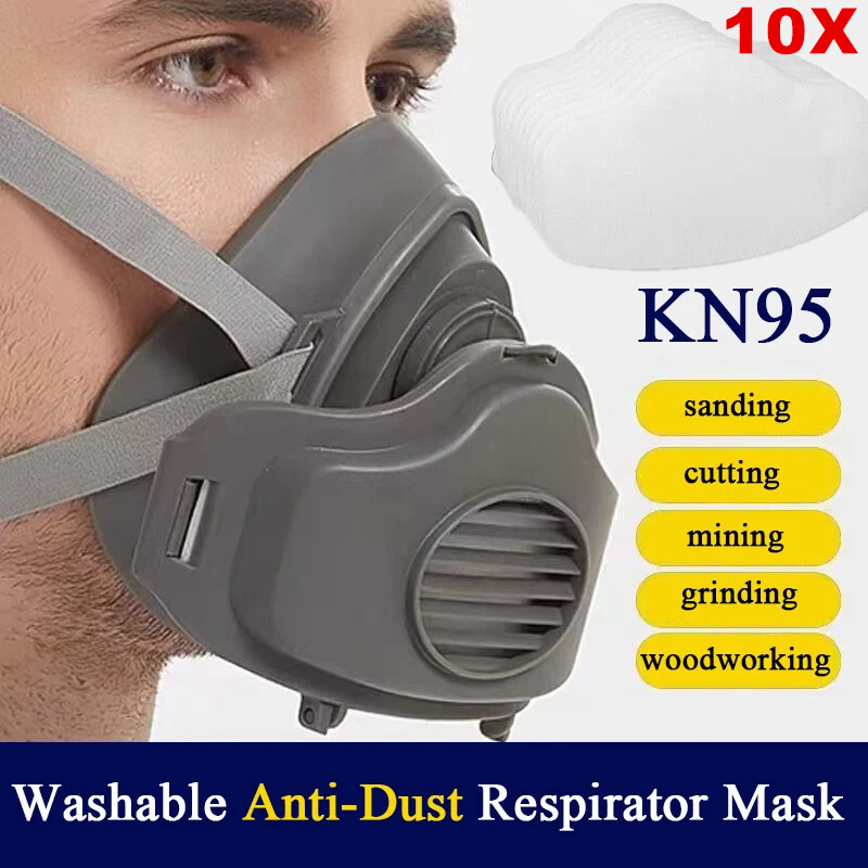 Masque à gaz de demi-face Masque respiratoire PRO 3200 Sécurité 10 Filtres pour le ponçage Woodworki