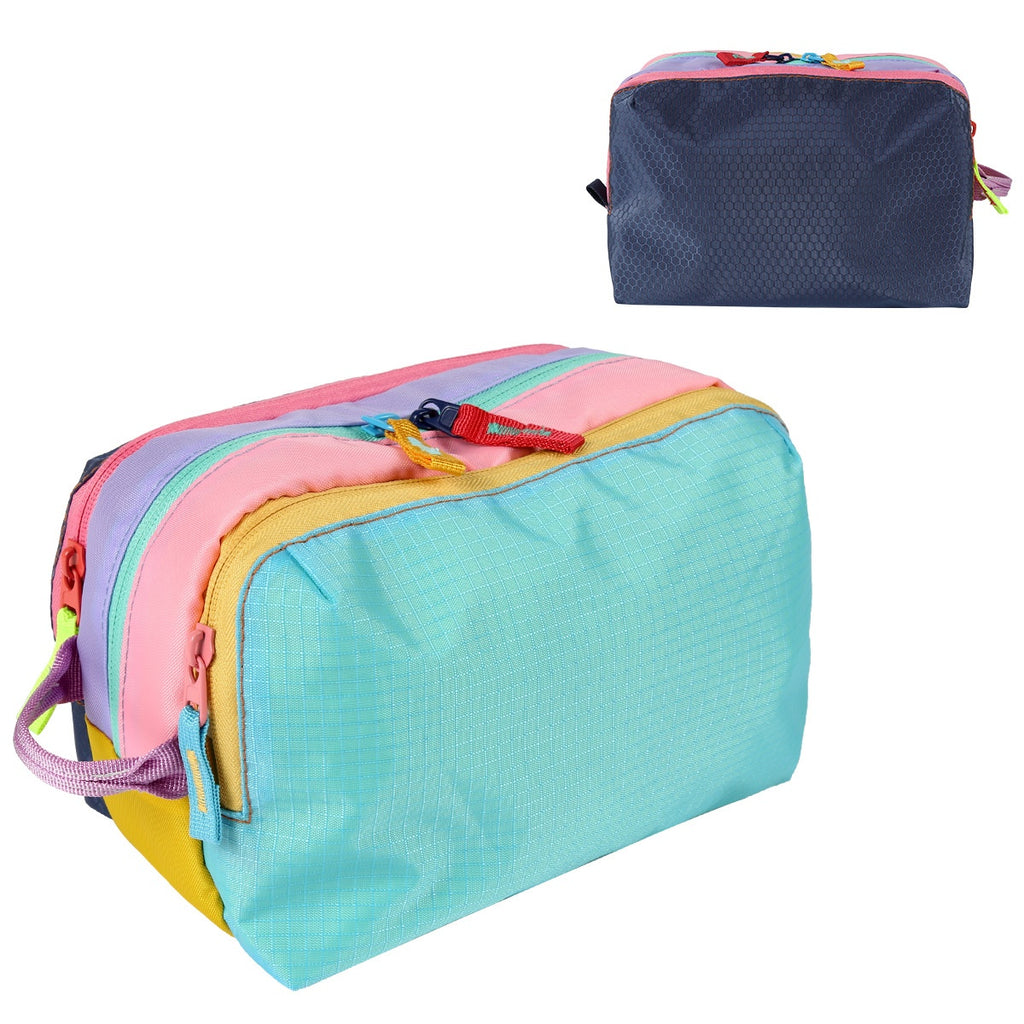 Stockage pliable Brodé Couleur-Block Crossbody Sac de maquillage