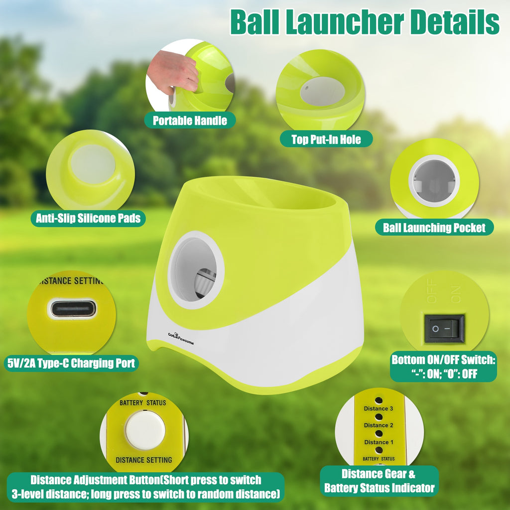 Lance-balles de chien automatique Rechargeable Interactive Pet Ball Lanceur pour petit chien moyen