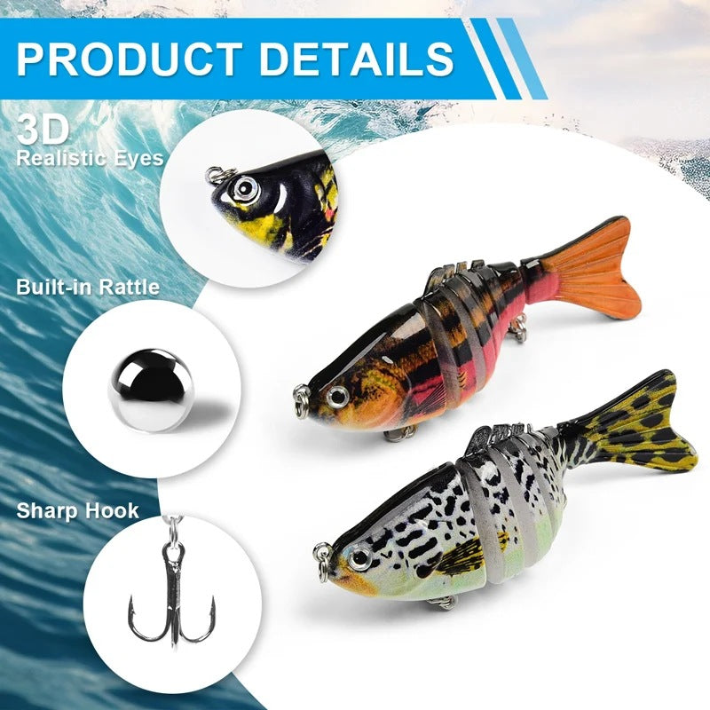 Aile artificielle 3PCSbox Aile multi-section Lure de poisson
