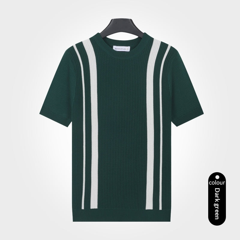 Hommes Ice-Silk Cool-Feld Crew-Neck Knitted Top