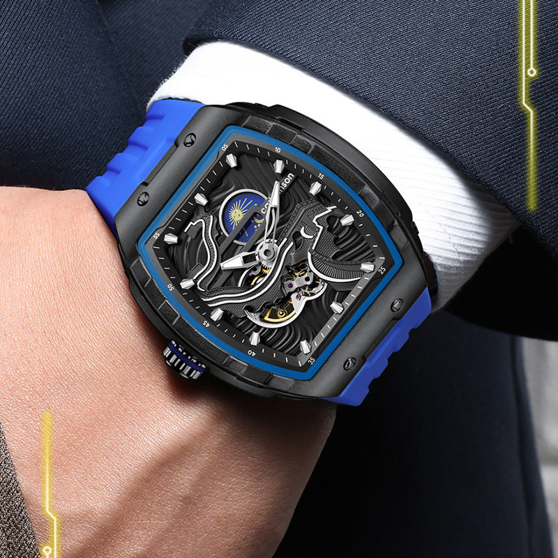 Montre automatique Hollow Homme Montre mécanique étanche lumineuse
