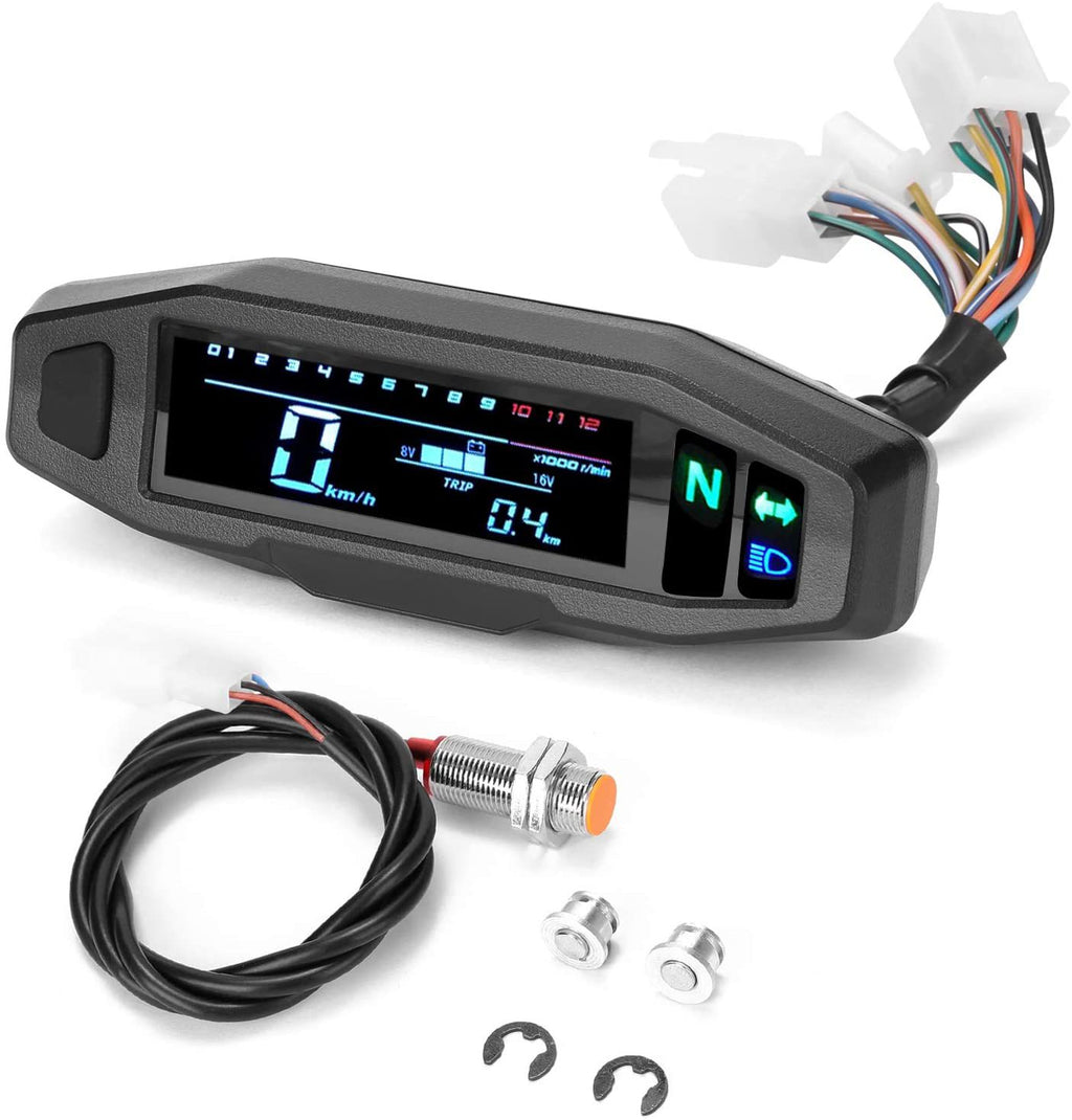 Moto Mini Speedomètre HD Speed Gauge Ajustable LCD