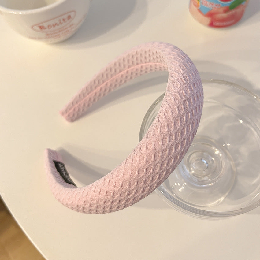 Candy Colored large bande de cheveux Brimmed pour les femmes avec haut dessus de crâne