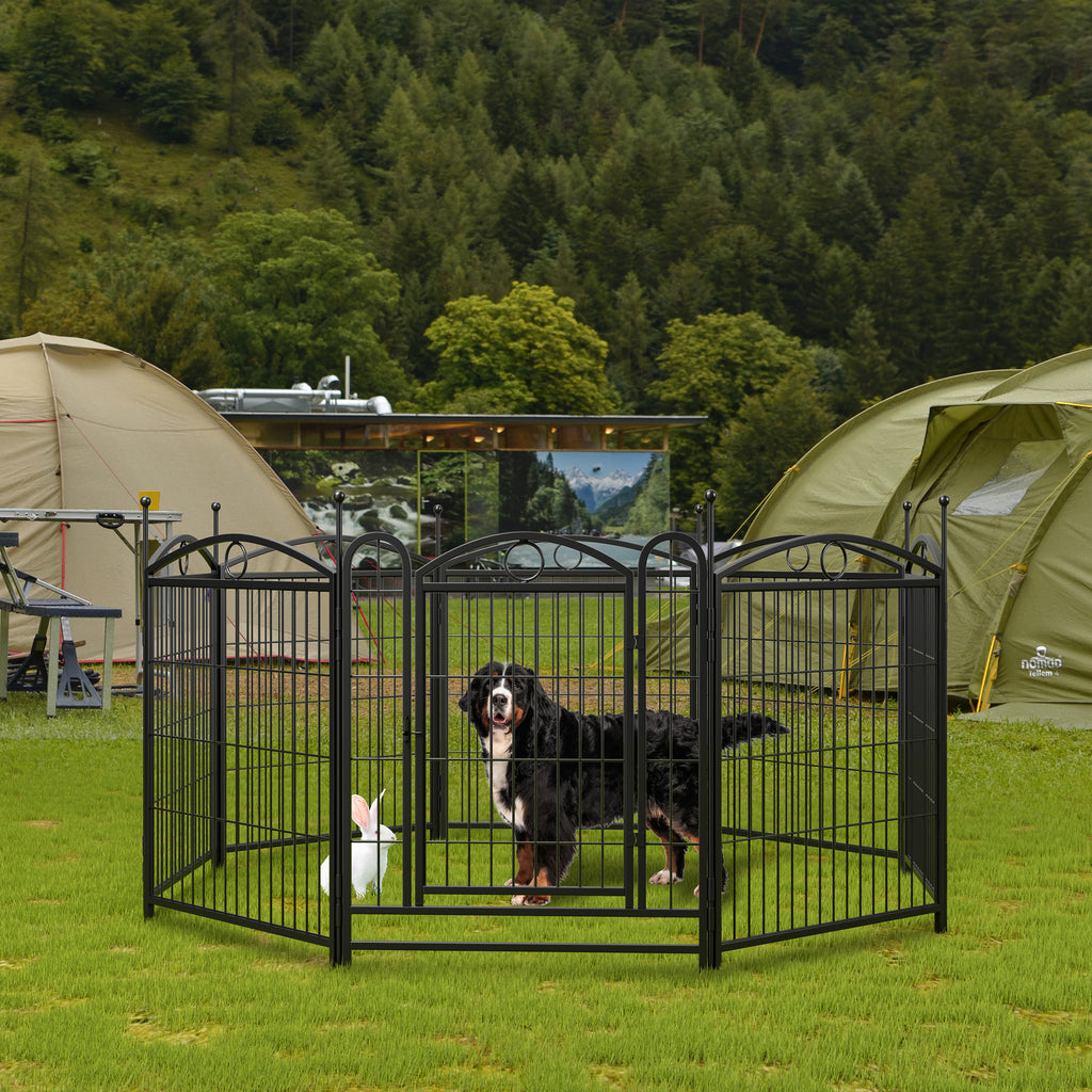 Dog Playpen Intérieur 32 pouces 8 panneaux Metal Dog Pen Pet Dog Fence Outdoor Exercise Pen avec