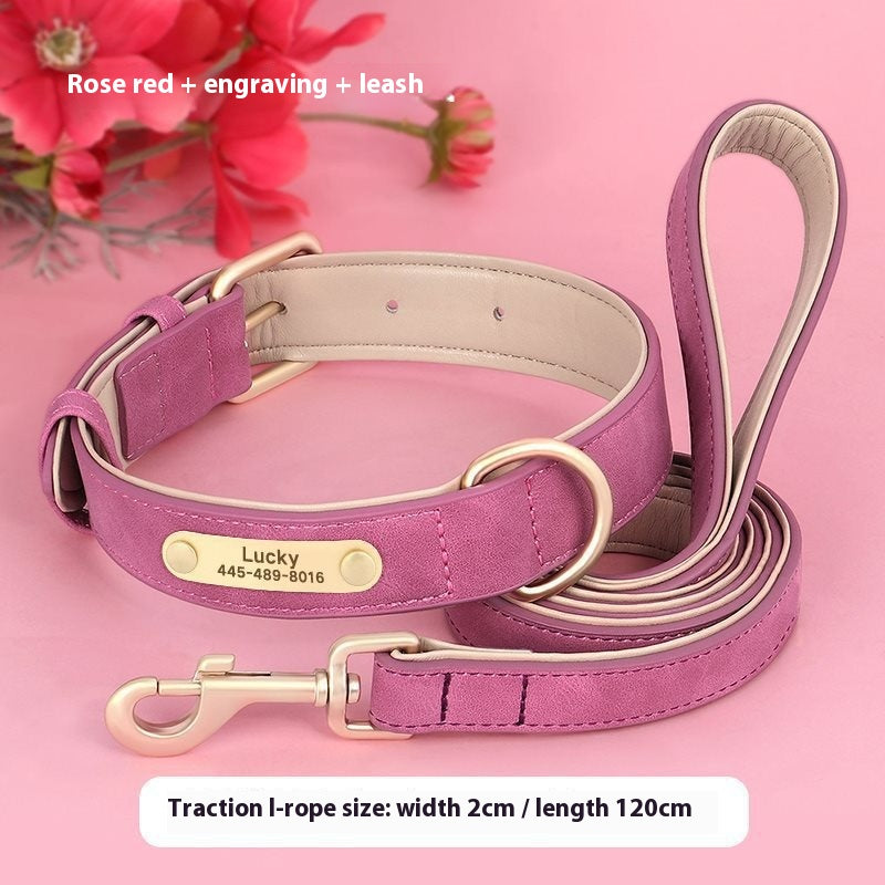 Collier de chien en cuir double couche créatif et polyvalent
