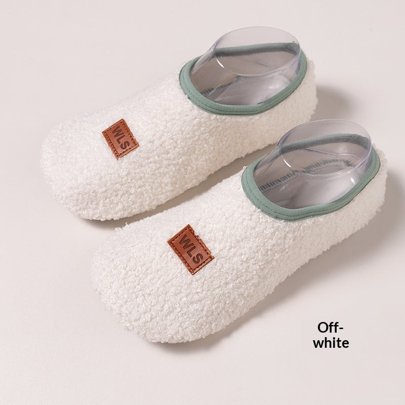 Chaussettes de sol doublées de polaires Chaussures et chaussettes intérieures non glissantes