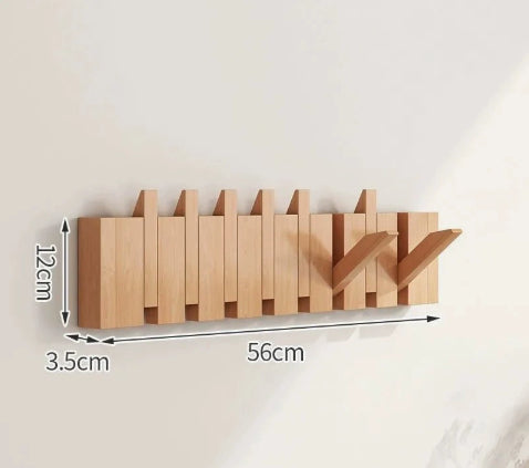 Vêtements Crochet mural Entrée Hallway Hanger sans punch en bois massif Clés créatives Clot