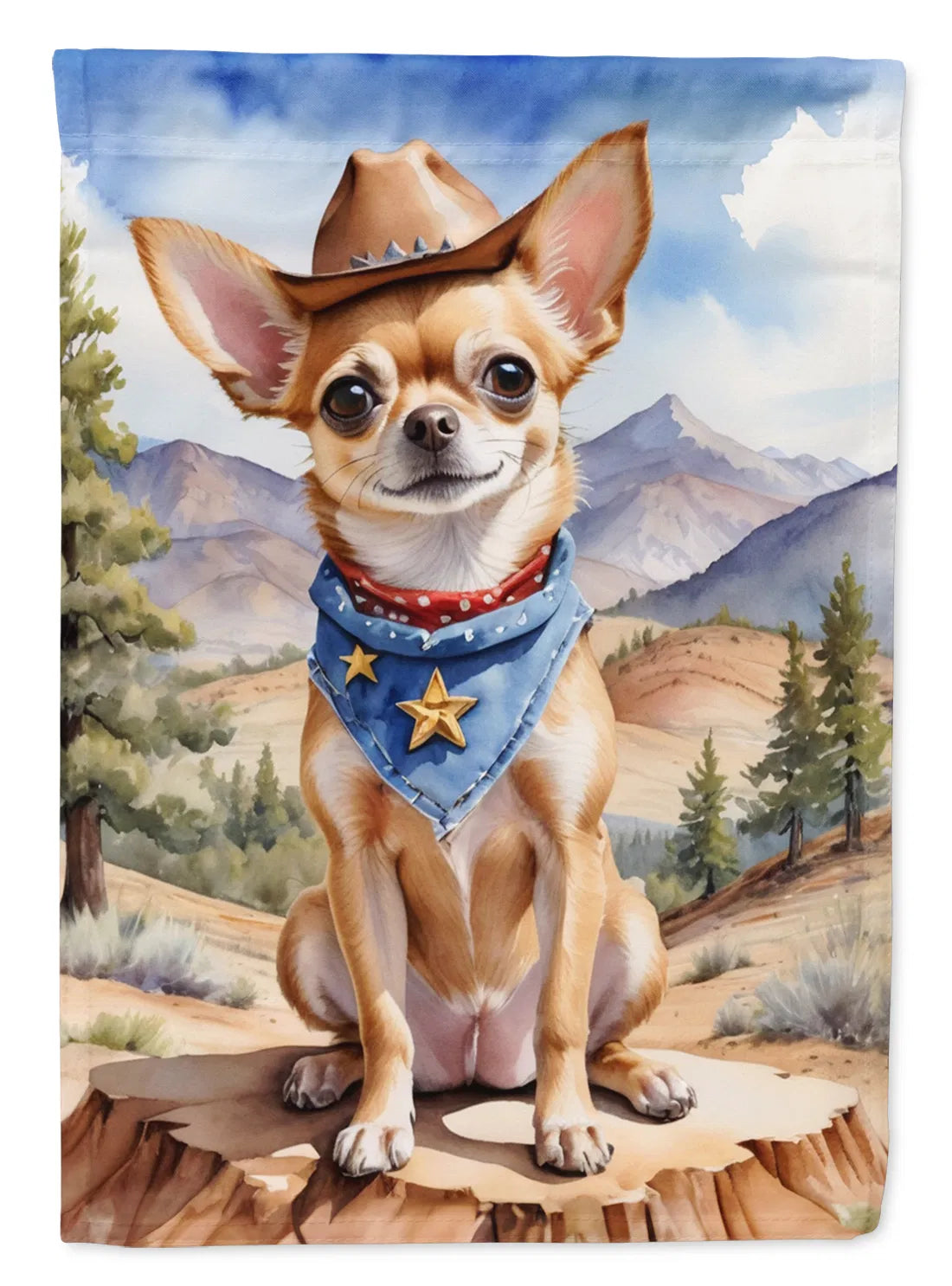 Cowboy Chihuahua Bienvenue drapeau de jardin boîte aux lettres drapeau de la cour décorative bannière à l'extérieur Pati