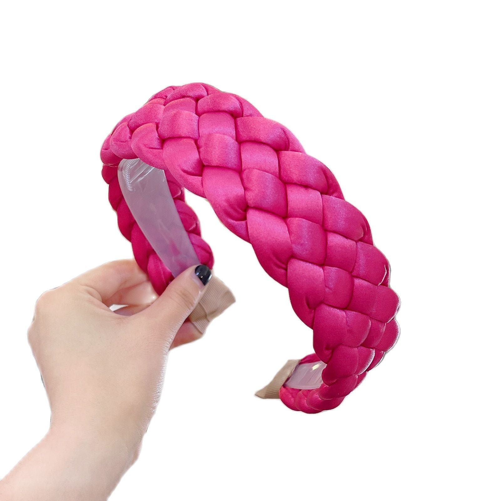 Bande de tête en tissu de couleur solide pour femmes