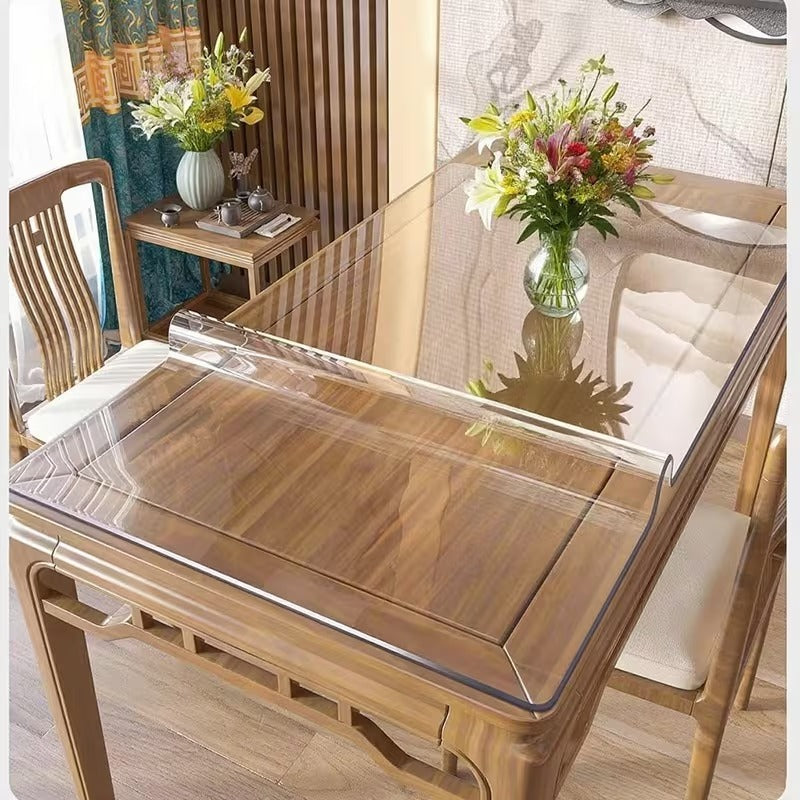 Protecteur de table transparent -2.0mm Épaisseur imperméable Couverture de table en PVC résistant pour Din