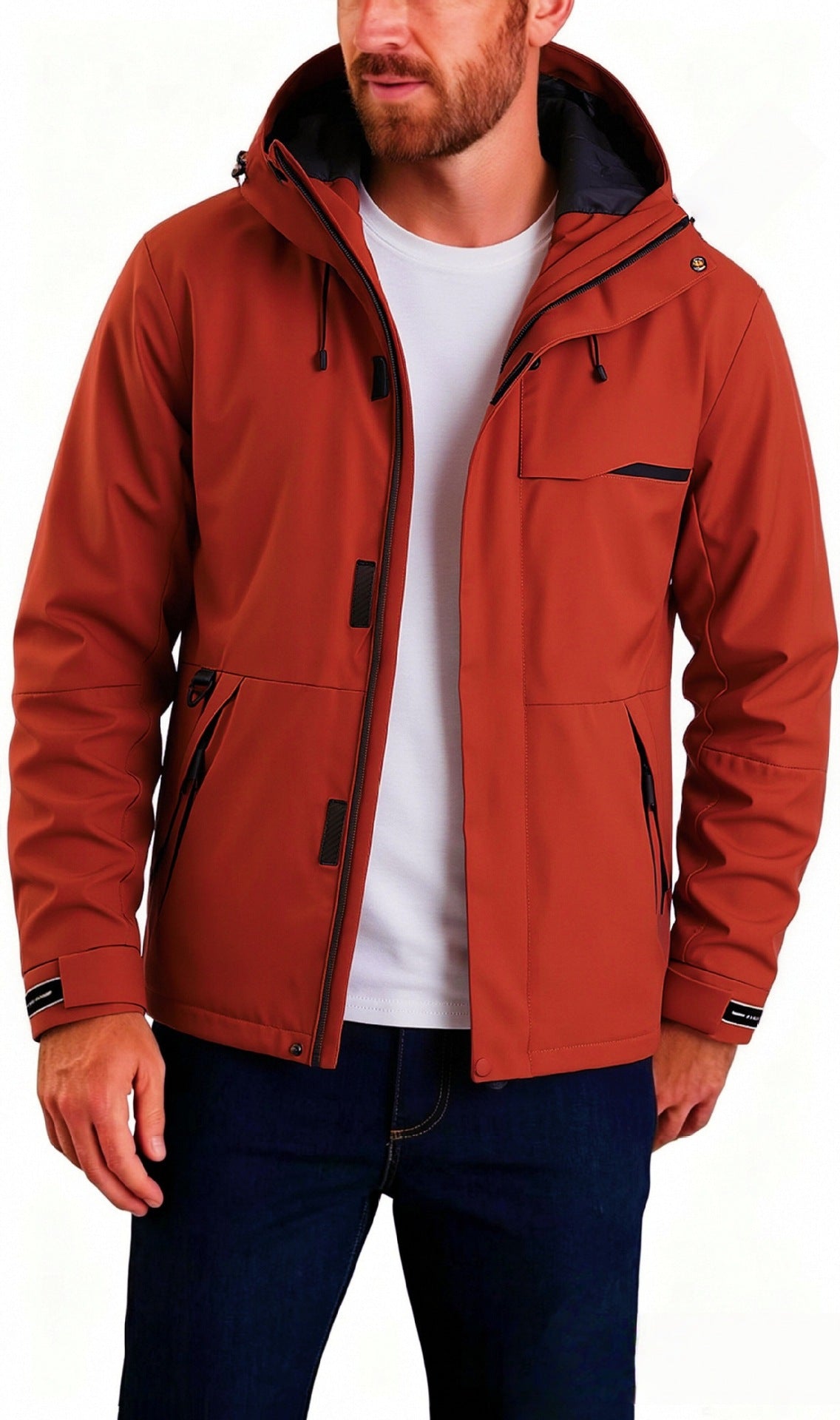 Veste multi-fonctionnelle d'extérieur pour homme en couleur solide