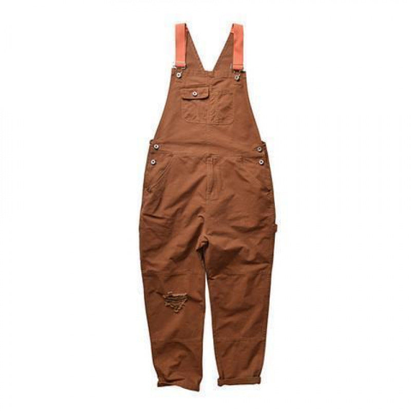 Rétro Hommes Détresse Denim Casual Suspendu
