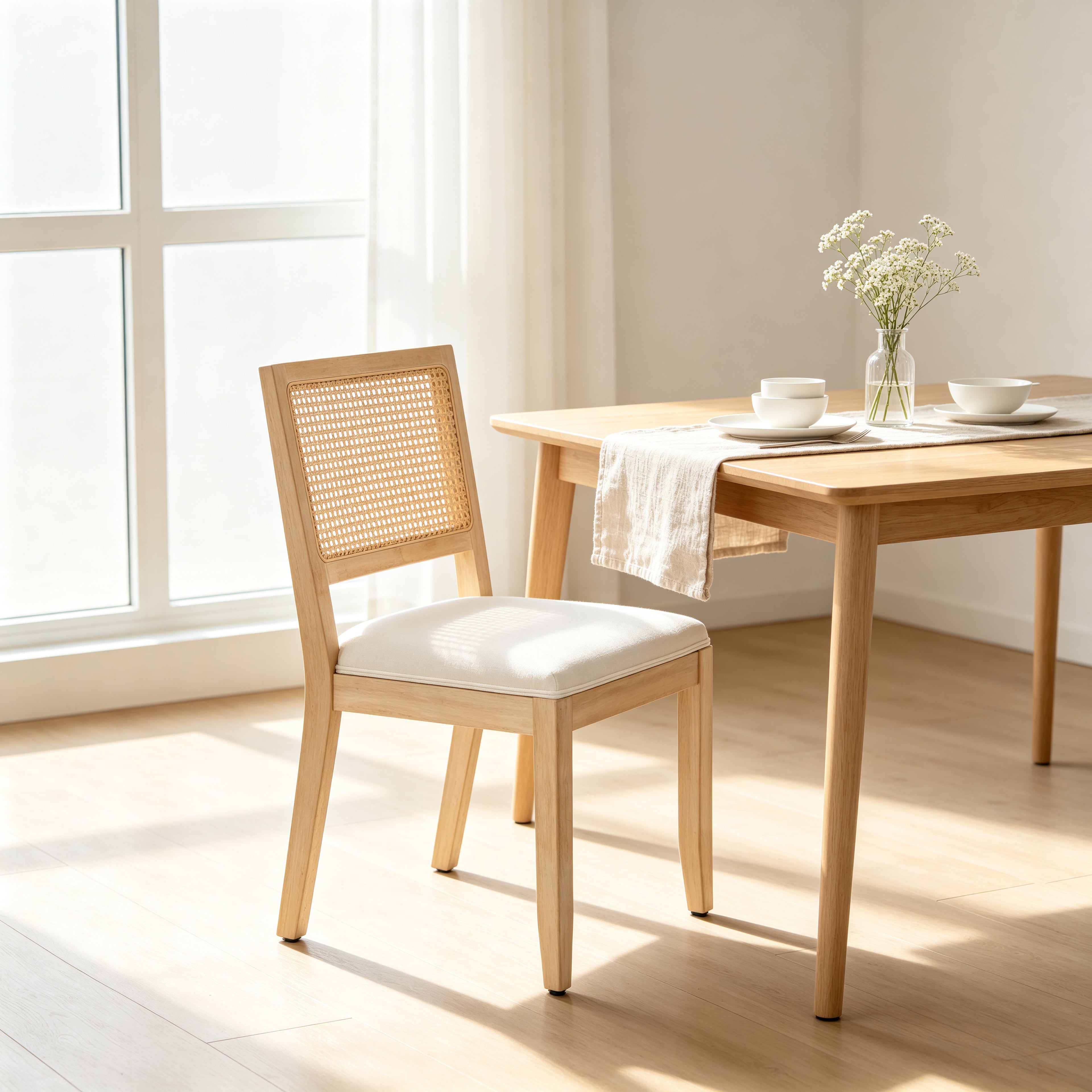 Agritourisme Rattan Chaises à manger Ensemble de 2