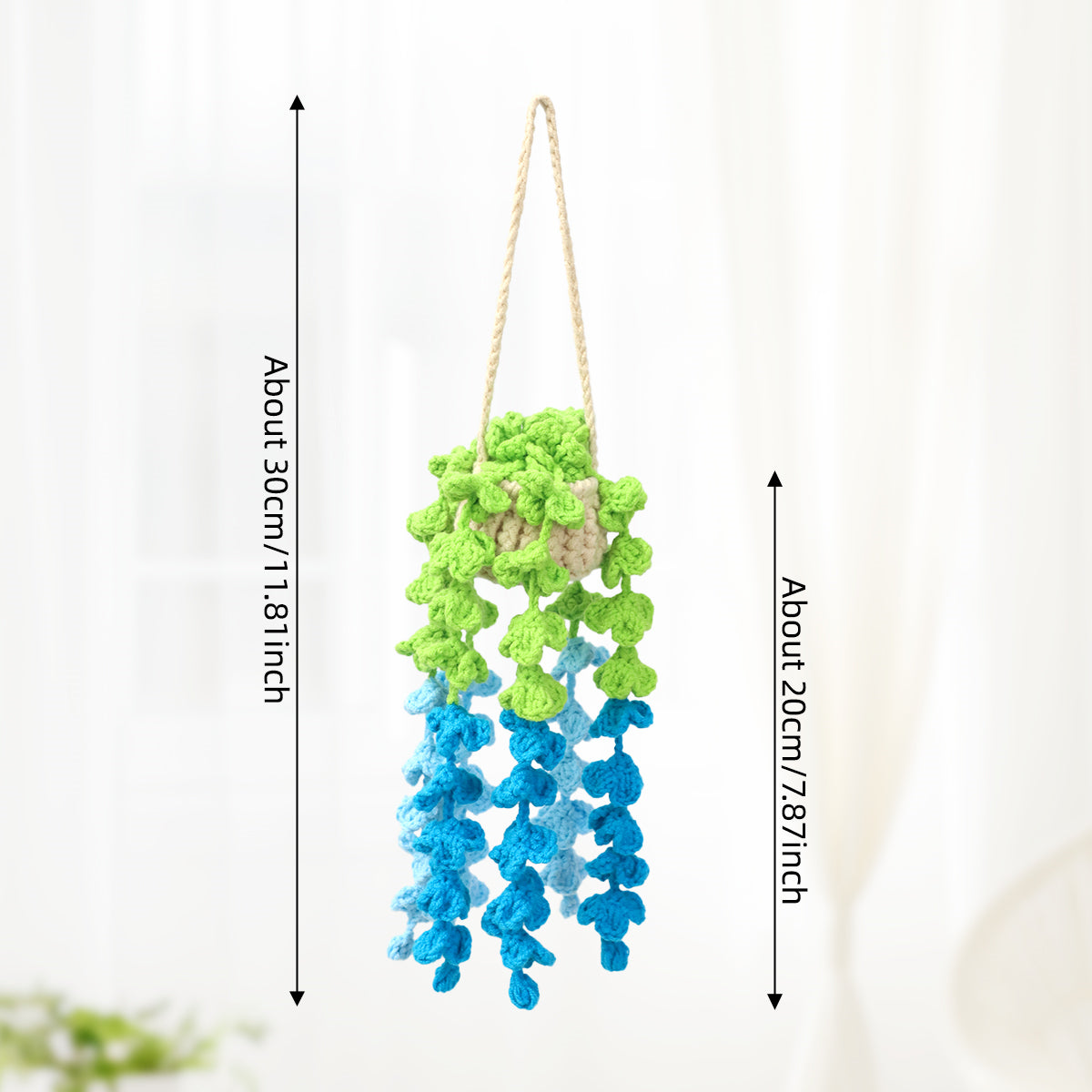 Crochet fait main assorti couleur suspension Wisteria Ornement en pot Everlasting Soft Fils Cro
