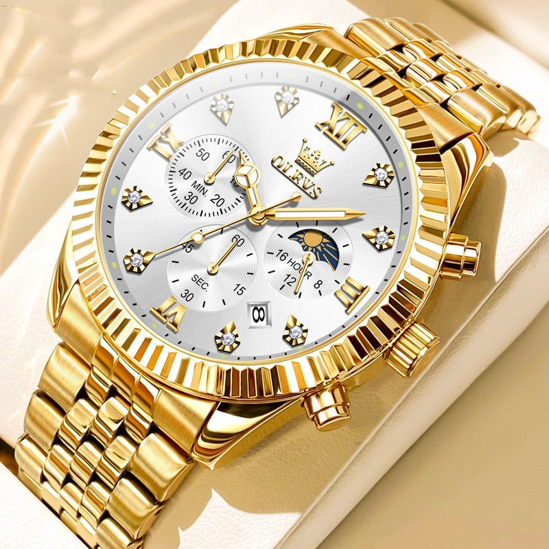Montre Quartz d'Or tendance homme