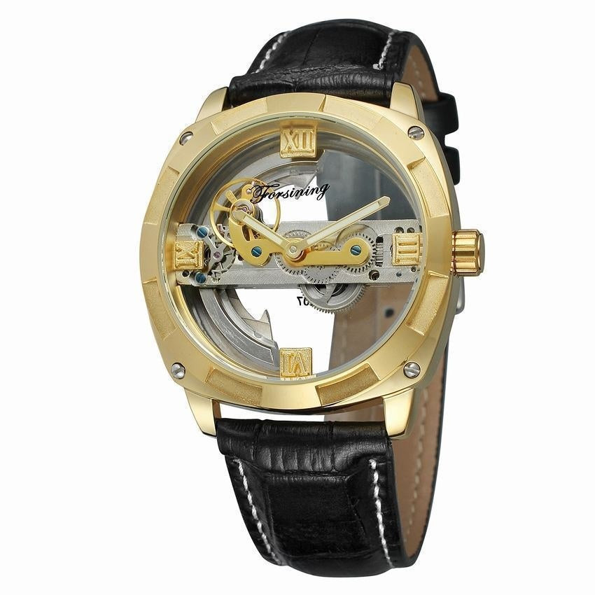 Business Casual Fashion Montre Homme Imperméable Tourbillon Automatique Mécanique