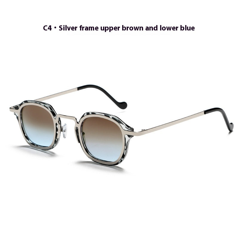 Square Metal PC Lunettes de soleil mixtes Hommes de haute qualité Artistic Punk Ins
