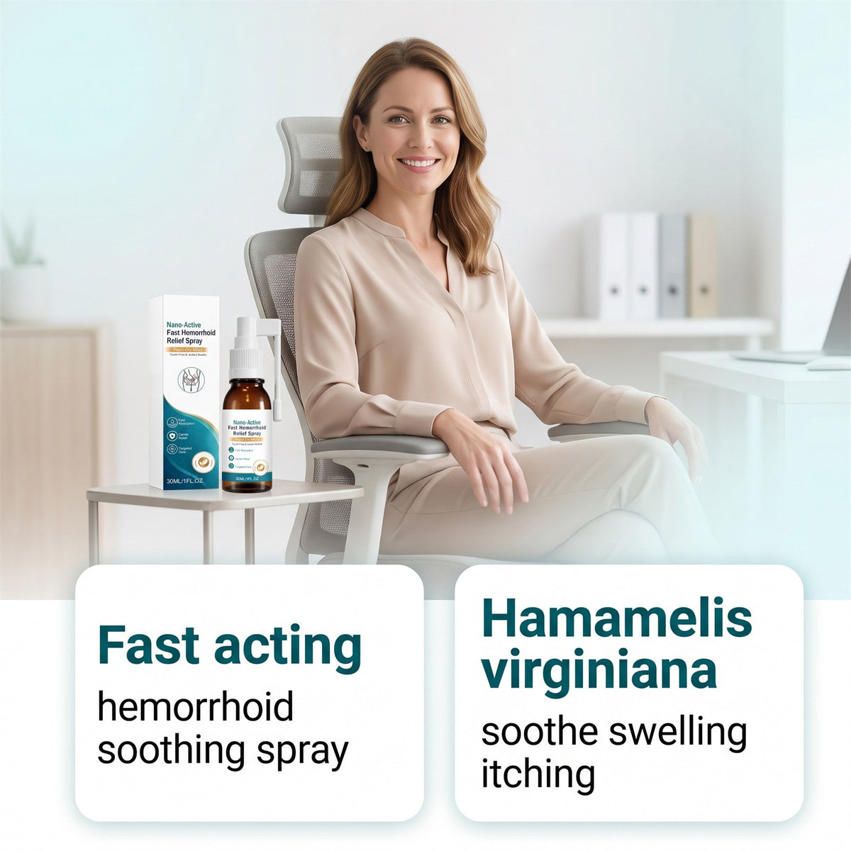 Fast-acting soothing hemorrhoid spray