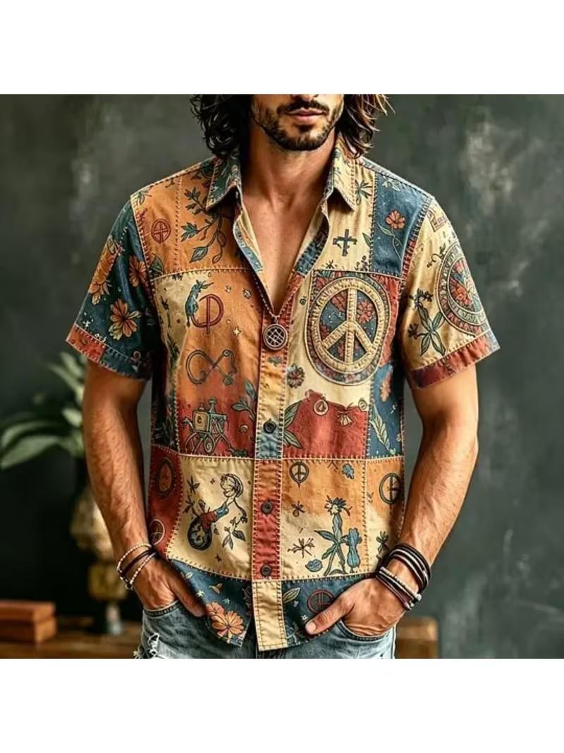 Chemise à manches courtes Retro Homme