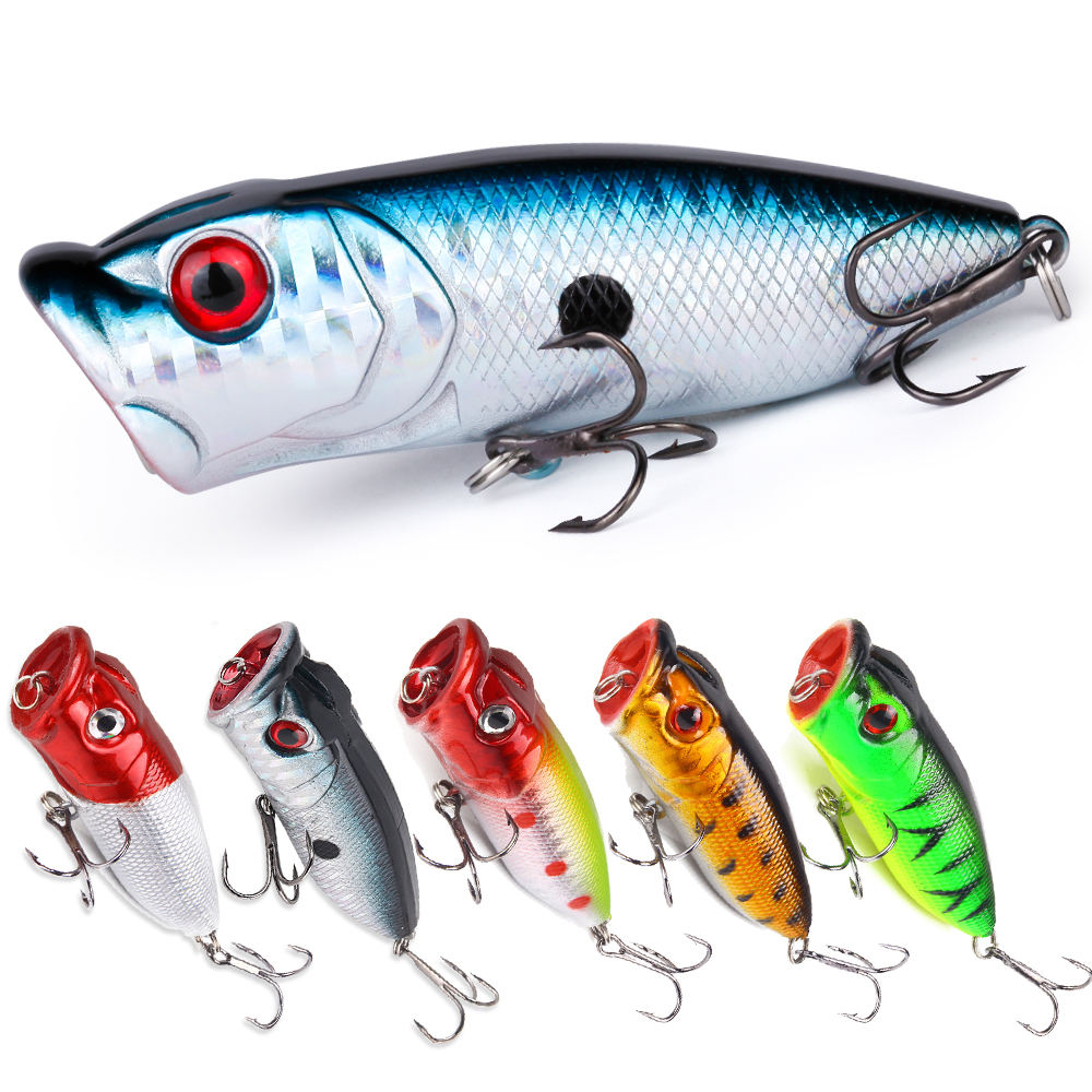 Ensemble de 22 pièces Lure dure Soft Frog Popper Minnow Pencil VIB Luminous Bait Set Crochets durables