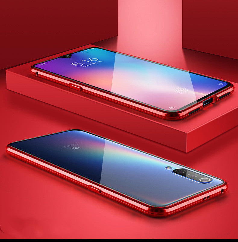 Boîtier de téléphone mobile en verre rouge avec métal magnétique