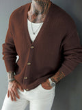Casual Versatile Cardigan Deep V-neck Single-breasted Knit Top Innerwear and Outerwear Swe