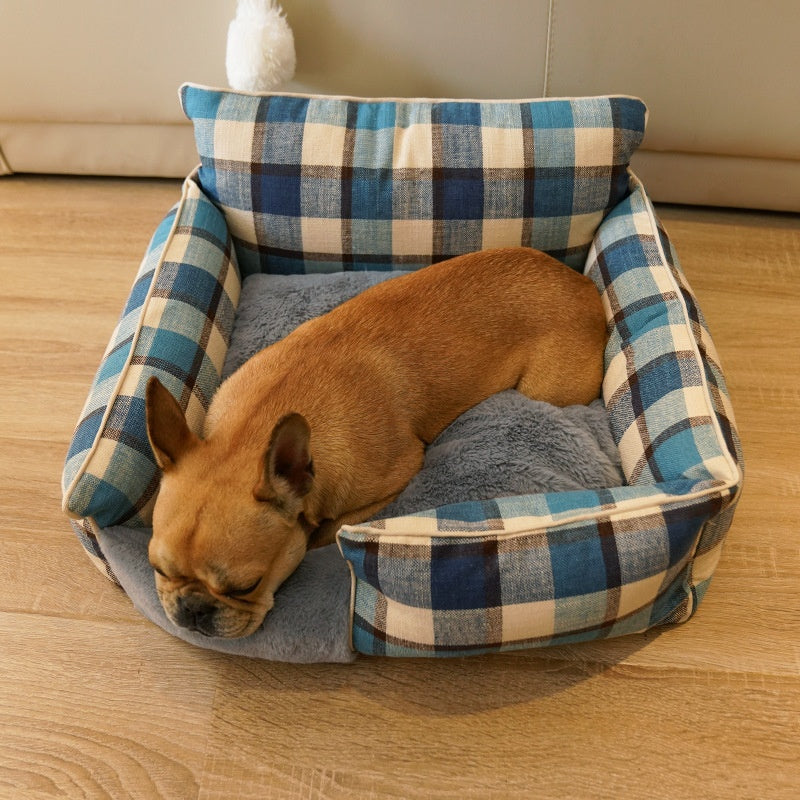 Lit pour animaux de compagnie lavable en toute saison Retro Plaid