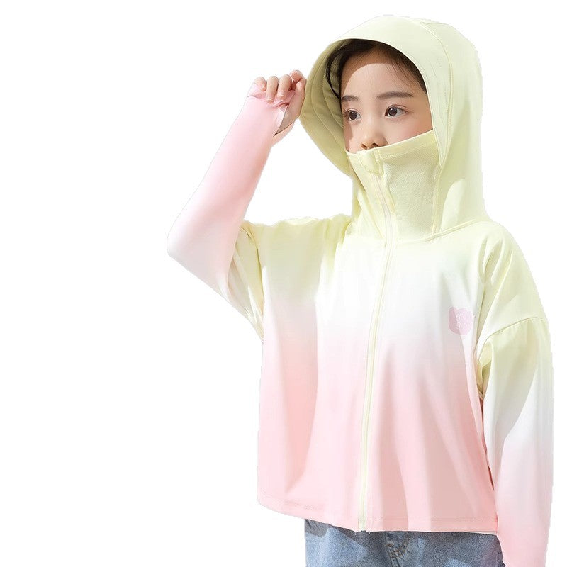 Enfants Gradient Summer Ice-Silk Cooling Veste Vêtements de protection solaire