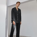 Pyjama en soie de luxe pour le top à manches longues et pantalons longs