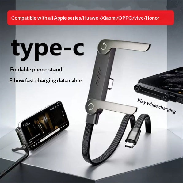 Pliable Stand Mobile Charge de données de jeu Type-C Câble de téléphone de jeu de charge ultra-rapide