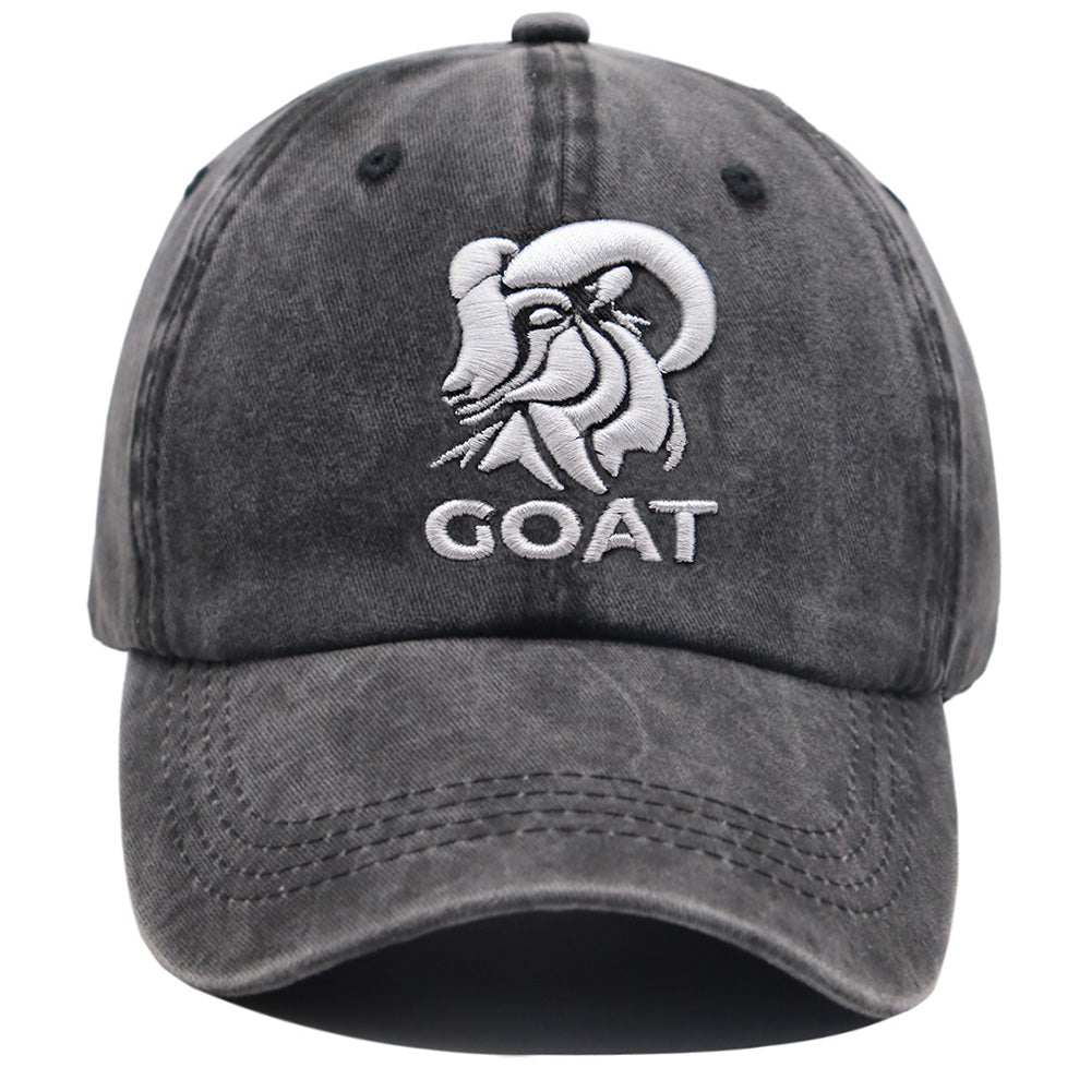 2pcs GOAT Brodé Vintage Lavé Casquette de baseball
