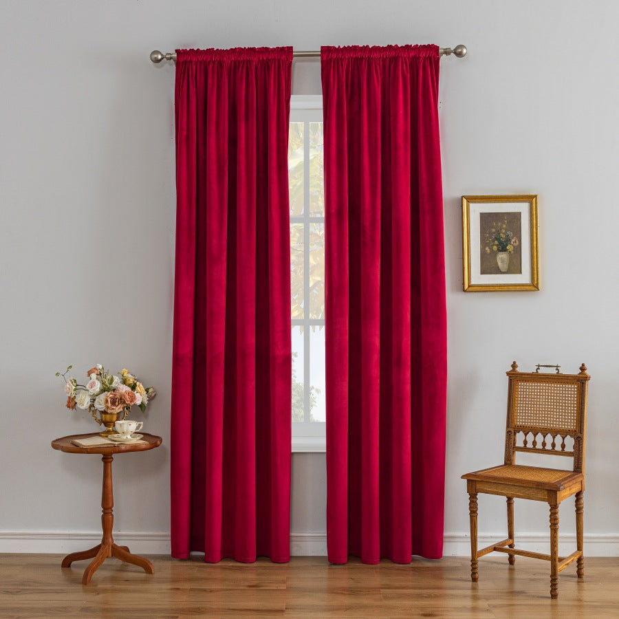 Velvet Luxury Natural Drape Confortable Soft Home Décoration Rideau d'ombrage haute