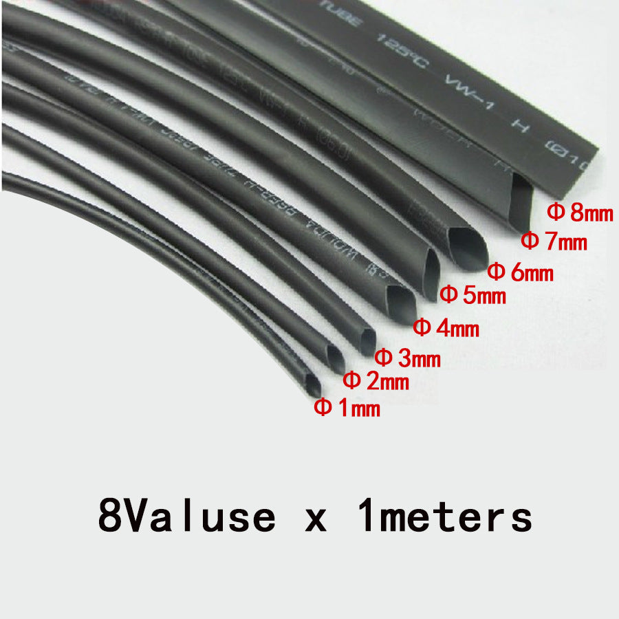 2 fois Black Heat Shrink Tube Kit D Flame Retardant Waterproof Cable Shrinkable