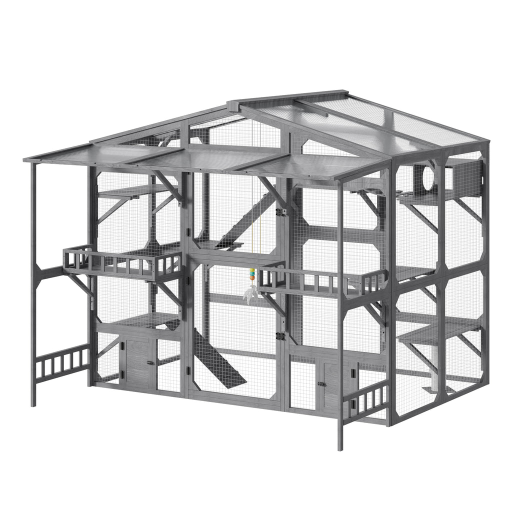 Grand Catio extérieur pour 6-10 Chats