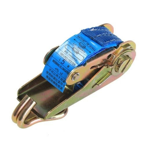 Attaches à cliquet vers le bas 4 X 25mm Sans fin 5 Bleu Metre1500kg Attaches à cliquet UK