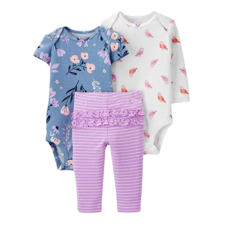 Enfants PrintempsAutomne Arrivée Bébé et tout-petit Ensemble à trois pièces
