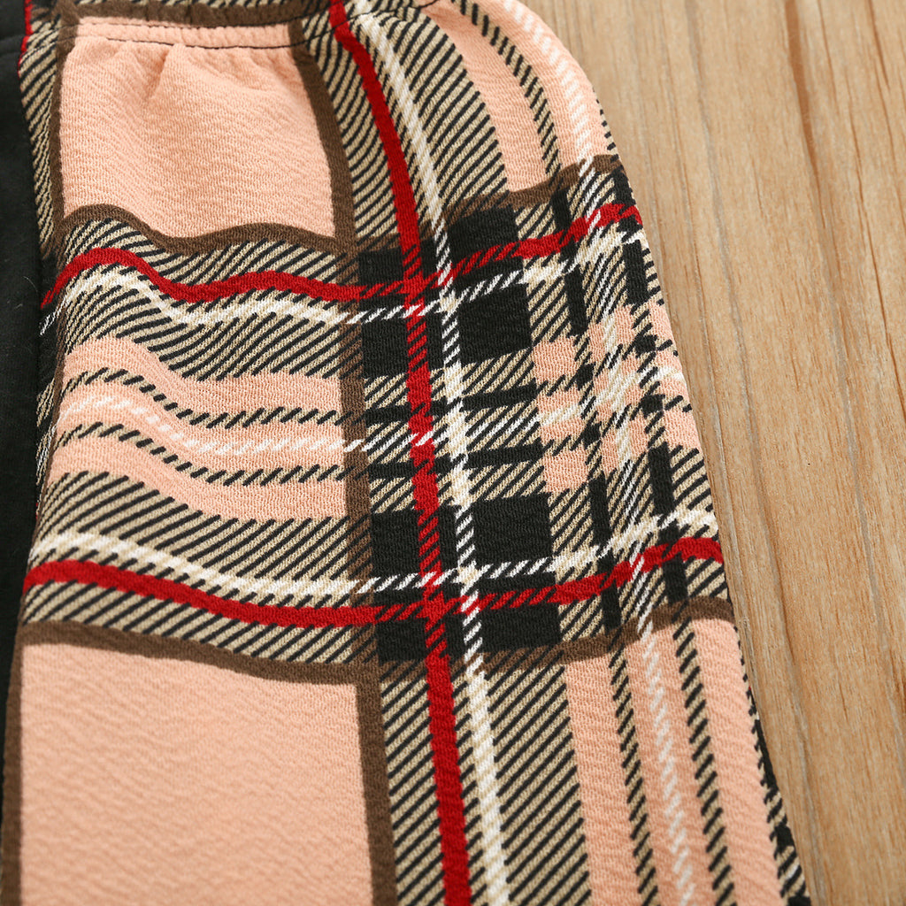 Filles Mode Colorblock Plaid Pantalons Casual