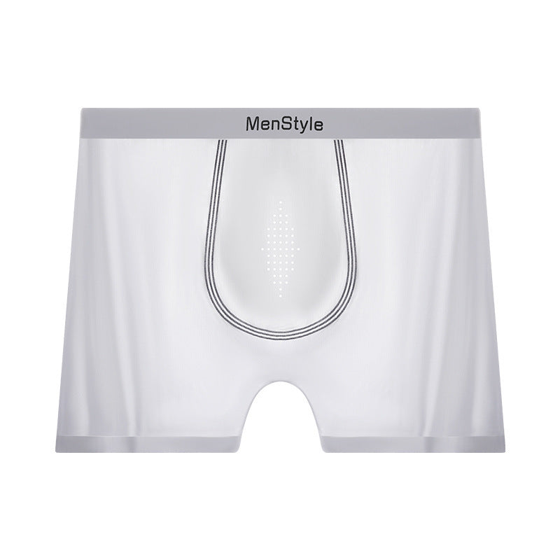 Satin Ice Silk Breathable Unife-layer Bottom Crotch Seamless Boxers