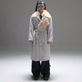 Color-block Design Over-the-knee Trench Coat Silhouette Plus-thick Coton Coat