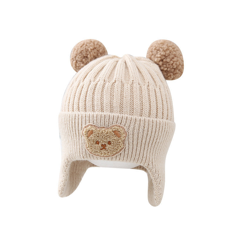 Chapeau de bébé Chaud Arflaps Cap Cute Bear Cap en laine tricotée bébé