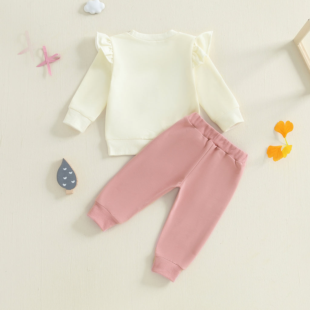 Bébé Filles Duck Et Letter-print Hoodie Set