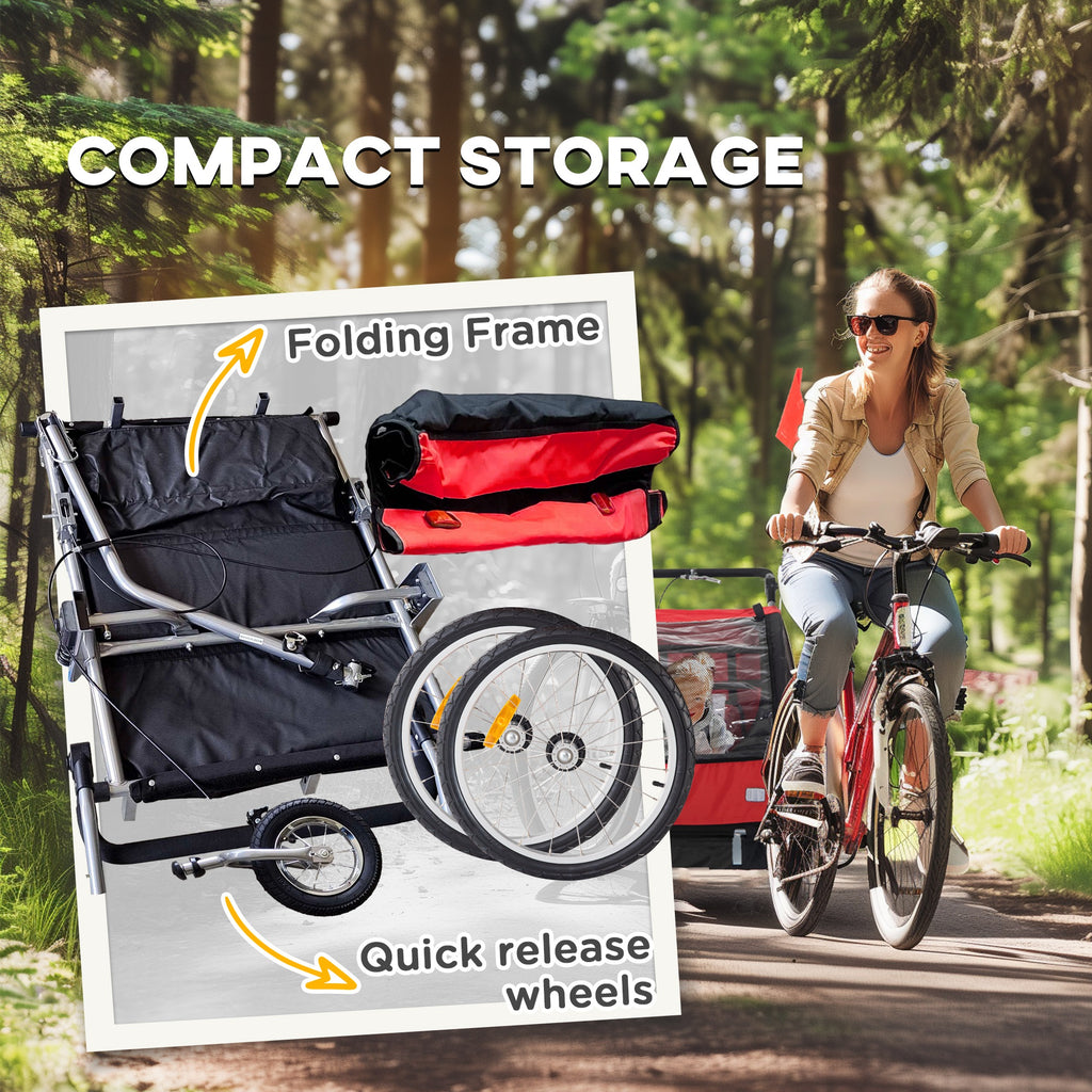 Remorque à vélo pivotante 2-Seat Elite 360 pour enfants Remorque à vélo avec résistant à l'eau W