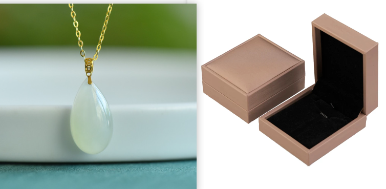 Collier pendentif Jade naturel Niche minimaliste