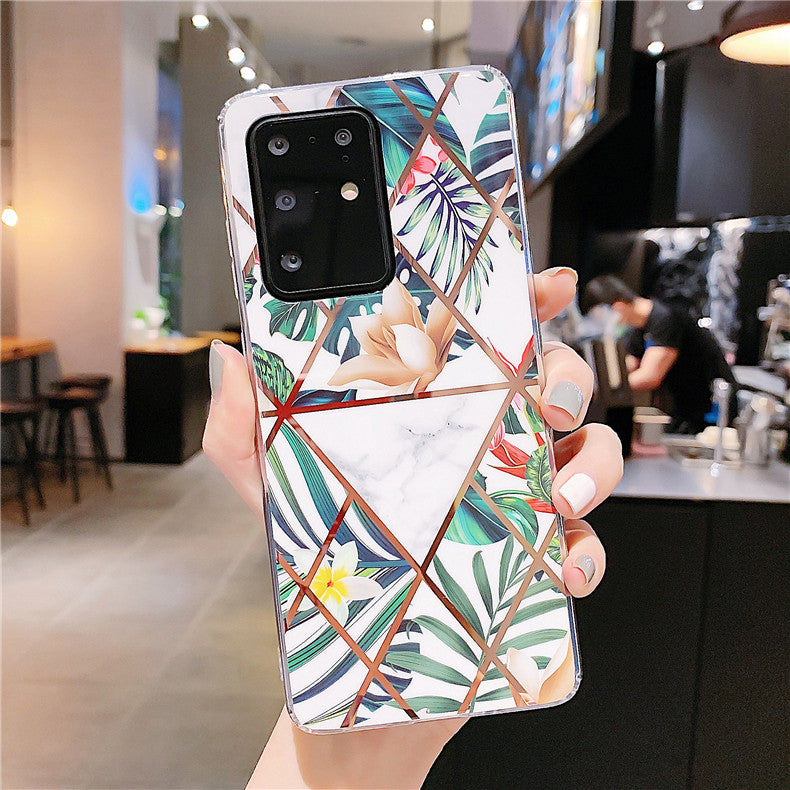 Commerce extérieur Electroplating Splicing Téléphone mobile Shell Silicone Soft Shell